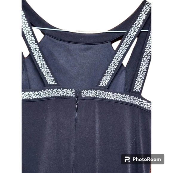 Calvin Klein Women's Black A-Line Cocktail Dress Size 4 Elegant Embellished - Picture 6 of 9